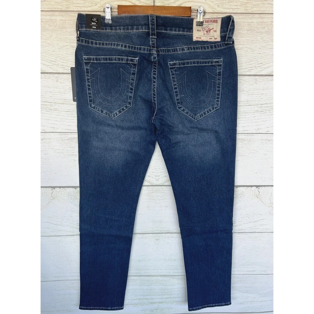 True Religion Jeans Mens 36X32 Rocco SN Cloudburst‎ Relaxed Skinny Stretch New